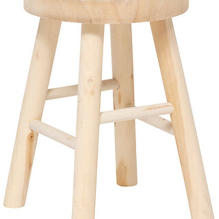 Atmosphera Bijzet krukje model Woody - lichtbruin - pauwlowna hout - D28 x H41 cm - bijzettafeltje
