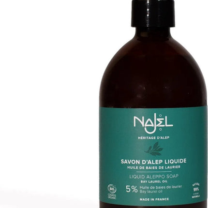 Aleppo Zeep Vloeibaar (Biologisch & Koudgeperst) - Najel 500 ml
