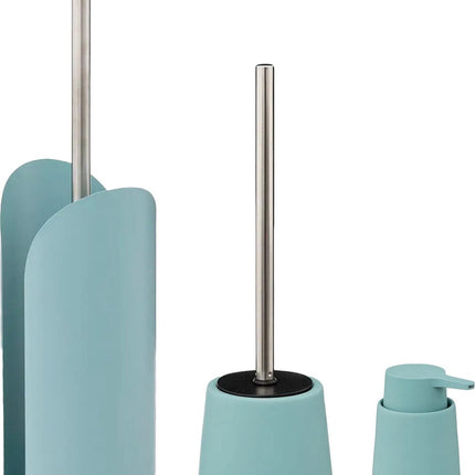5Five Badkamer accessoires set - ijsblauw - zeeppompje/rollenhouder/wc-borstel