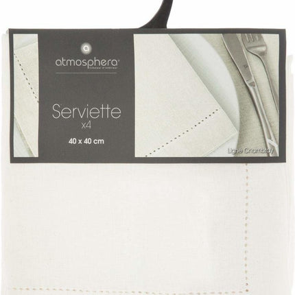 Atmosphera CHAMBRAY servetten 40 x 40 cm 4 stuks