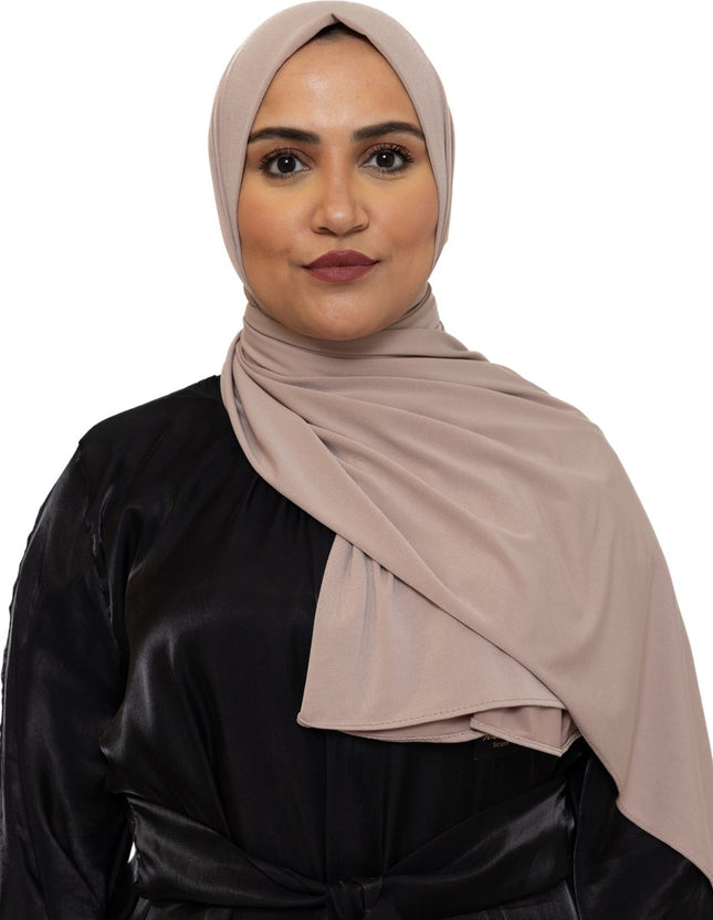 Jersey Hoofddoek - Hijab - Sjaal - Turban - Dames Hoofddoek - Islamitisch Hoofddeksel - 70x180 cm - Kleur Mild umber