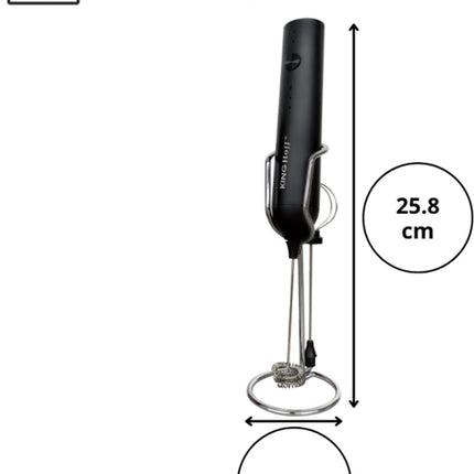 KINGHoff Elektrische Melkopschuimer – Draadloos – USB-C Oplaadbaar – 3 Snelheden – 2 Opzetstukken – KH-2001