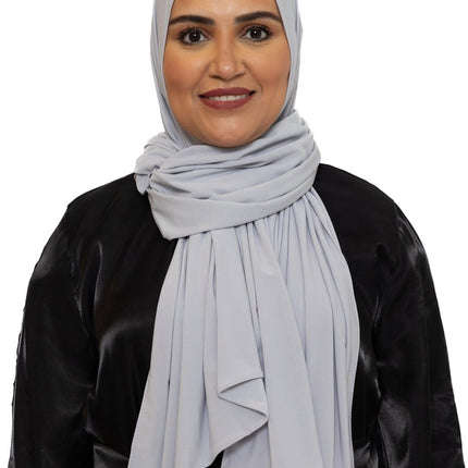 Jersey Hoofddoek - Hijab - Sjaal - Turban - Dames Hoofddoek - Islamitisch Hoofddeksel - 70x180 cm - Kleur Lichtgrijs