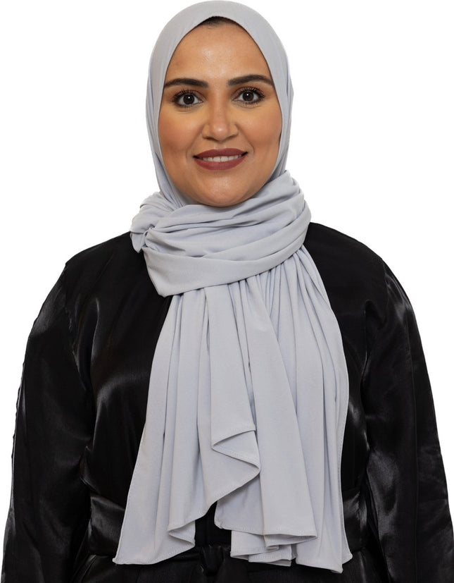 Jersey Hoofddoek - Hijab - Sjaal - Turban - Dames Hoofddoek - Islamitisch Hoofddeksel - 70x180 cm - Kleur Lichtgrijs