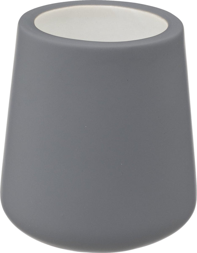 2x 5five wc-/toiletborstel met houder - zandsteen - grijs - rond - 39 cm