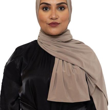 Jersey Hoofddoek - Hijab - Sjaal - Turban - Dames Hoofddoek - Islamitisch Hoofddeksel - 70x180 cm - Kleur Zand