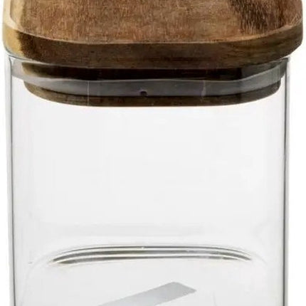 Secret de Gourmet - Keuken voorraadbussen/potten glas/hout set 4x stuk