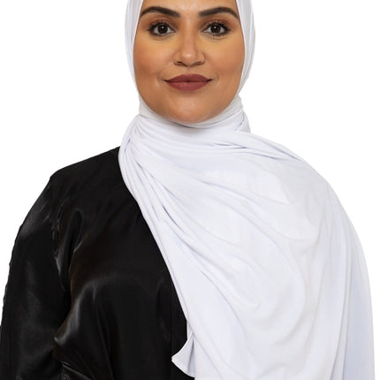 Jersey Hoofddoek - Hijab - Sjaal - Turban - Dames Hoofddoek - Islamitisch Hoofddeksel - 70x180 cm - Kleur Wit