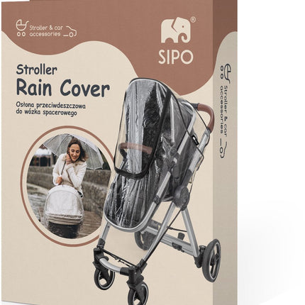 SIPO Regenhoes voor Kinderwagens - Waterdichte 3-in-1 Beschermhoes tegen Regen, Sneeuw en Wind - Transparant - Universeel Model voor de Meeste Stadsbuggy's en Wandelwagens - Windhoes Kinderwagen - Regenhoes