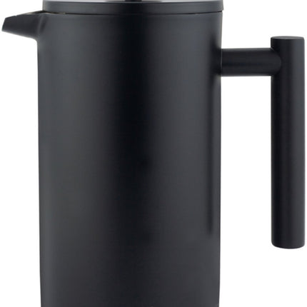 KINGHoff French Press 1 Liter – Mat Zwart – Dubbelwandig RVS – Luxe Koffie & Thee Zetter – KH-1996