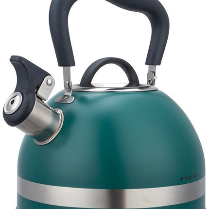 Kinghoff 1855 - Fluitketel met fluit - 1.8 liter - RVS - Groen