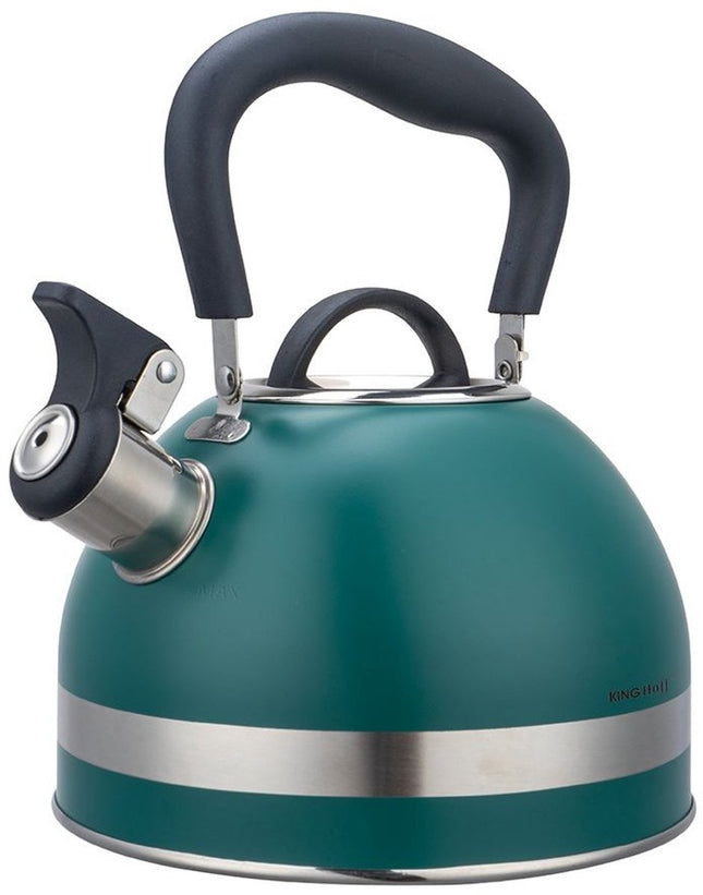 Kinghoff 1855 - Fluitketel met fluit - 1.8 liter - RVS - Groen