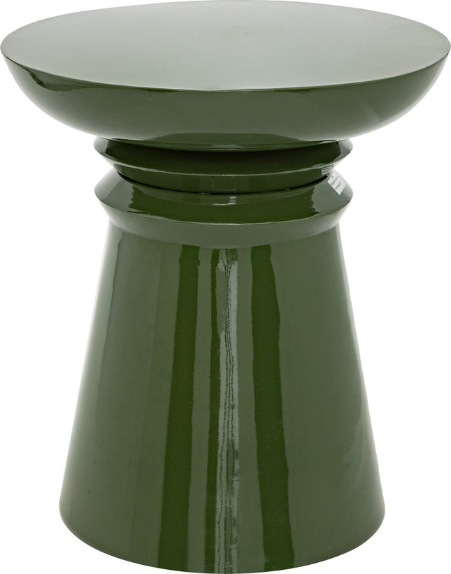 Atmosphera Jaya IJzeren bijzettafel Ø38xH43cm - Kakigroen