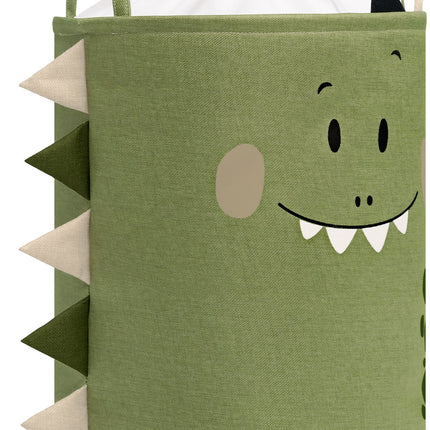 Dino Hoofd Speelgoedopbergmand - XXL Waterafstotende Opbergbox - Polyester Kist met Trekkoord - 63 Liter - 40x40x50 cm - Wasmand - Kledingmand - Speelgoedmand - Sipo
