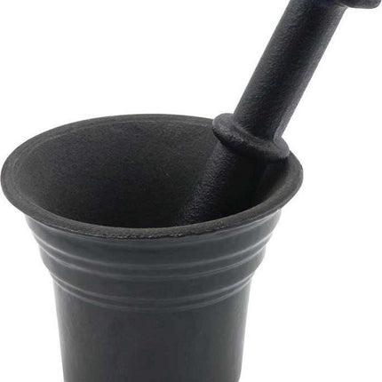 Vijzel gietijzeren met Stamper Ø10,5x9,3cm, Extra Robuust - Zwart