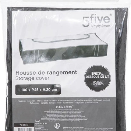 5Five Opberghoes/beschermhoes dekens en kussens - zwart/grijs - 100 x 45 x 20 cm