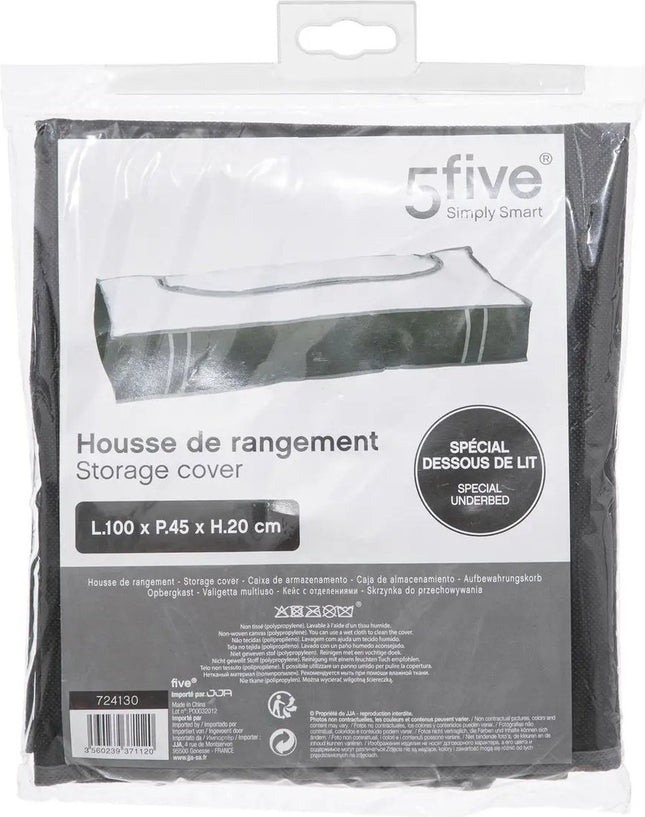 5Five Opberghoes/beschermhoes dekens en kussens - zwart/grijs - 100 x 45 x 20 cm