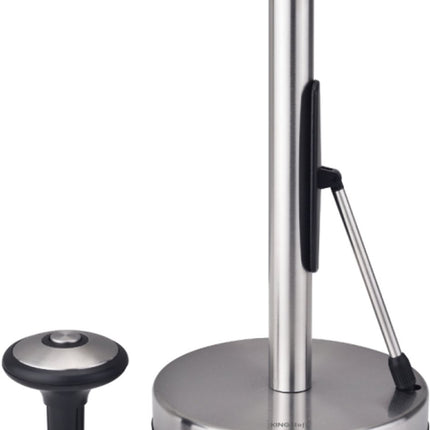 KING HOFF Stalen Keukenrolhouder - RVS Zilver - Keukenaccessoire met Drukarm - KH-1955 - Keukenpapier houder