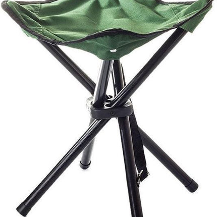 Toeristische vissersstoel - Krukje - Viskrukje -Opgevouwen / opvouwbaar- Camping - Vissen -Stoel - Groen- Camping stoel- Camping krukje-Vis Krukje- Visstoel