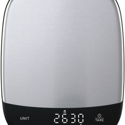 Klausberg KB-7936 Digitale Keukenweegschaal 10 kg – RVS INOX, USB-C Oplaadbaar, 1g Nauwkeurig, TARE Functie, Vloeistofmeting