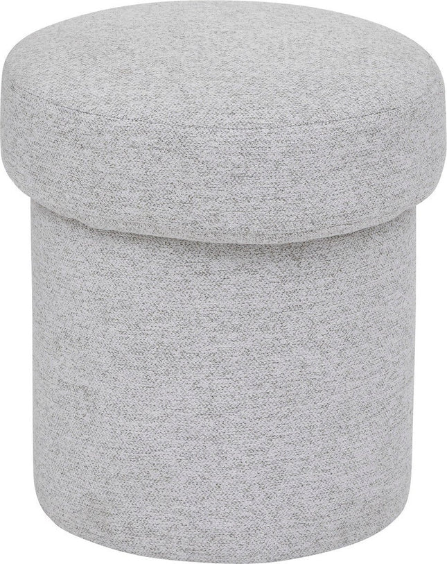 Atmosphera Poef Kita Ø37xH40cm - Nylon/Viscose - Grijs