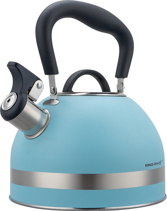 Kinghoff 1857 - Fluitketel met fluit - 1.8 liter - RVS - Blauw