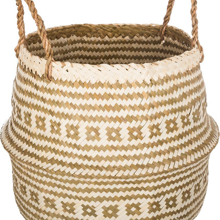 Atmosphera Opbergmand Brendan - rond - riet - D35 x H40 cm - decoratie mand/speelgoed mand