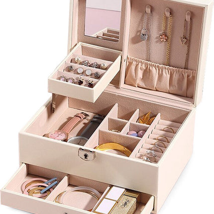 Sieraden Organizer met Spiegel - Luxe Opbergdoos
