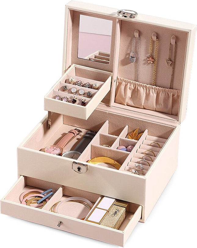 Sieraden Organizer met Spiegel - Luxe Opbergdoos