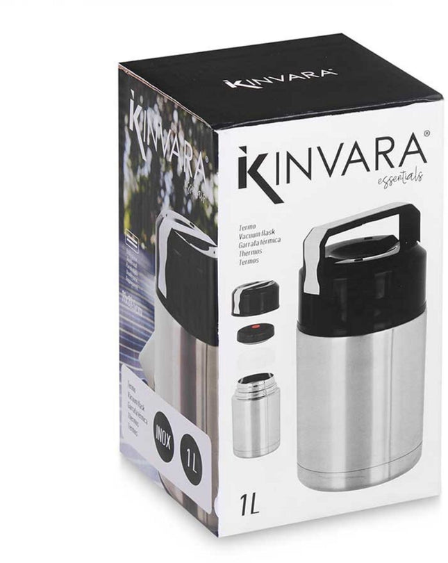 Kinvara - Thermos Lunchbox 1L – Vacuüm-Geïsoleerde Voedselcontainer – RVS Soep- en Voedselbeker – Lekvrije Thermische Beker