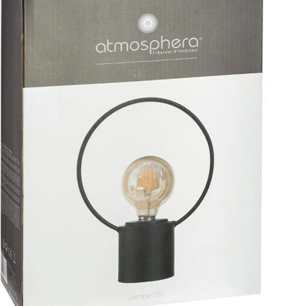 Atmosphera LED lamp - Tafellamp - Nachtlamp - Zonder snoer - H26.5 - Zwart - werkt op batterijen