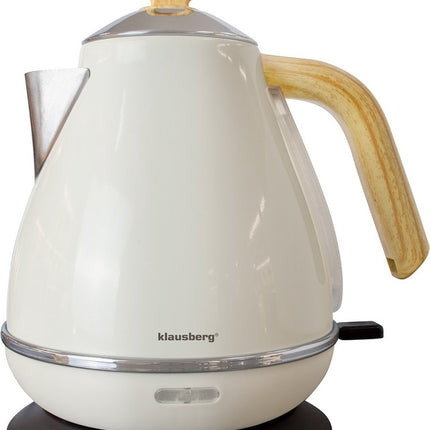 Klausberg 7708 - Retro Waterkoker - 1,7L - RVS - Gebroken wit