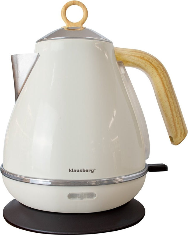 Klausberg 7708 - Retro Waterkoker - 1,7L - RVS - Gebroken wit