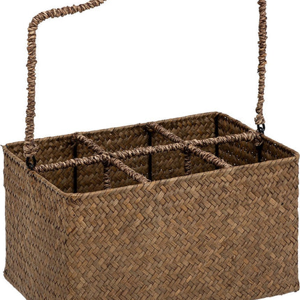 Atmosphera Flessenhouder Mand 6x75cl - The Floral Collection - Bruin