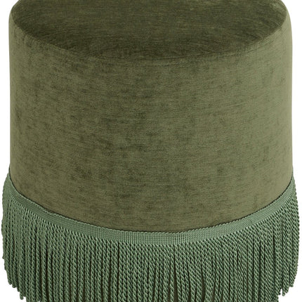 Atmosphera Alanya Velvet Poef - Ø38xH38cm - Groen