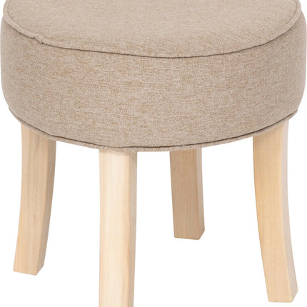 Atmosphera Adriel Krukje/Poef - Ø35xH35cm - Voetbankje - Beige