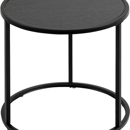 Atmosphera Bijzettafels Noah - Ø35/56/54xH45cm - Set van 3 stuks - Zwart
