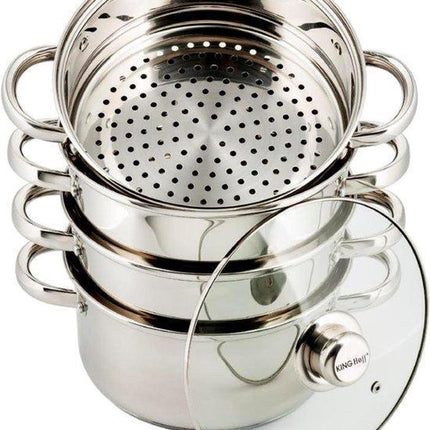 Kinghoff 3320 stoompan - Ø24 cm - rvs - alle warmtebronnen