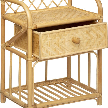 Atmosphera Kids Aoni Nachtkastje met lade Rotan en bamboe - Tafeltje - Kinderkamer - Nachttafel - Kindernachtkastje
