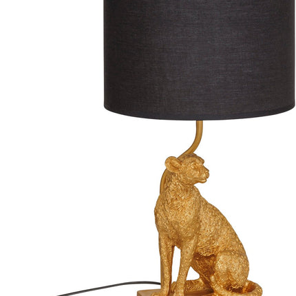 Atmosphera Luipaard Gepi Tafellamp - Ø25xH48cm - Zwart/Goud