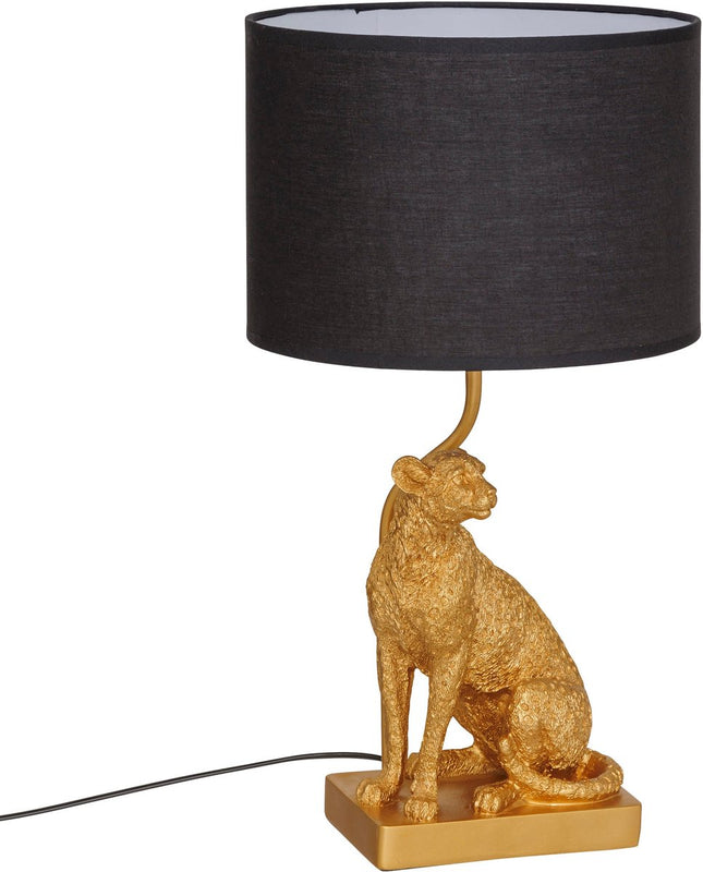 Atmosphera Luipaard Gepi Tafellamp - Ø25xH48cm - Zwart/Goud