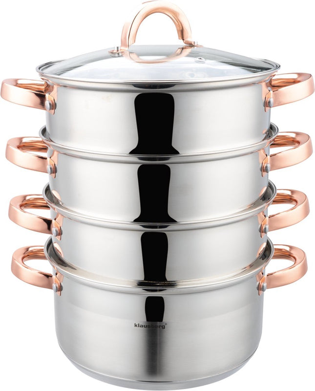 Klausberg 7733 - stoompan - 5 delig - 22 cm - rvs - alle warmtebronnen