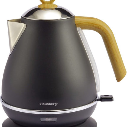 Klausberg 7706 - Retro Waterkoker - 1,7L - RVS - Zwart