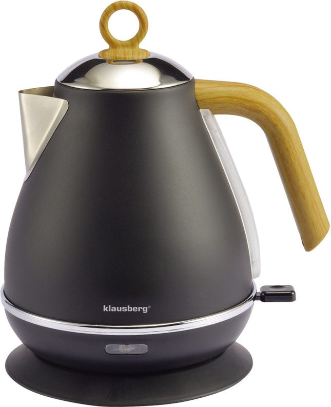 Klausberg 7706 - Retro Waterkoker - 1,7L - RVS - Zwart