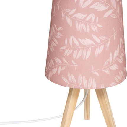 tafellamp roze met bladeren voor kinder of baby kamer