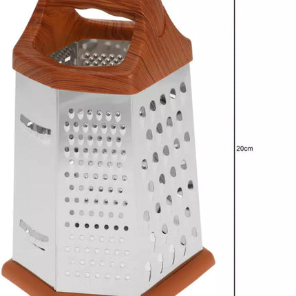 Kinghoff KH4081 Zeskantige Keukenrasp - 6-in-1 Multifunctionele Rasp - Hoogwaardig RVS - Multifunctionele Rasp