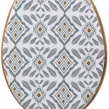Hapache Toiletbril Wit Grijs - Sierlijk Mandala Patroon - 36 x 42.5 x 5.3 cm - Universele Pasvorm - Eenvoudige Reiniging - Duurzaam HDF materiaal / WC Bril