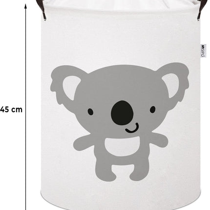 Sipo Koala Speelgoedopbergmand - Katoenen Wasmand voor Kinderen - Opbergbox met Trekkoord en Handvatten - 43 Liter - 35x35x45 cm