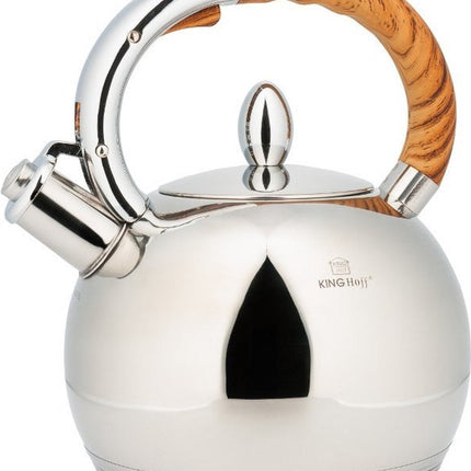 Kinghoff 3778 - Fluitketel - RVS - 3 liter - houten handvat