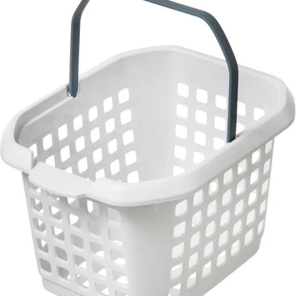 5Five Wasknijpers ophang mandje/bakje - 22 x 13 x 17 cm - wit - kunststof - Wasknijpers opbergen - Knijpermandje